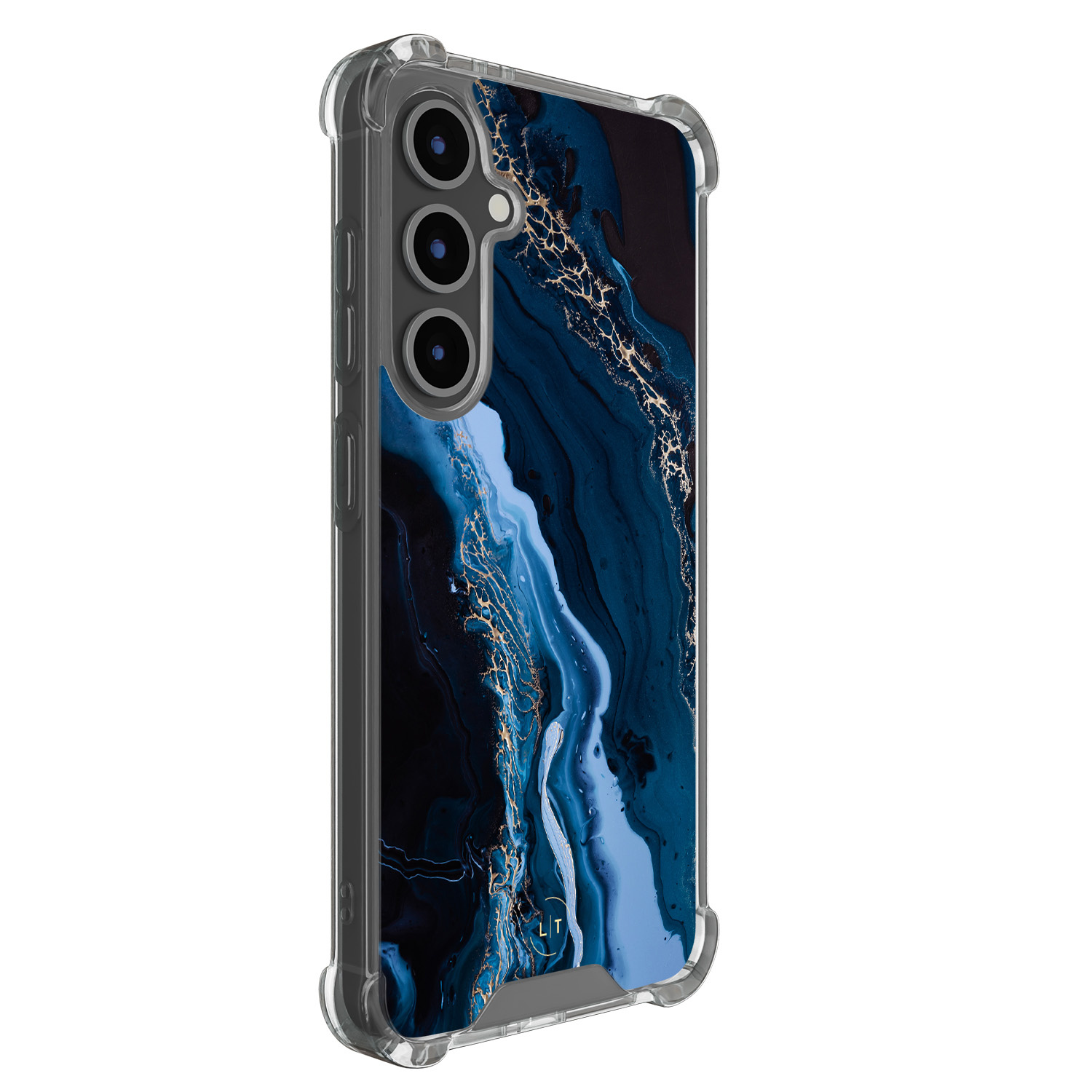 Leuke Telefoonhoesjes Samsung Galaxy S24 FE shockproof case - Marmer lagoon blauw