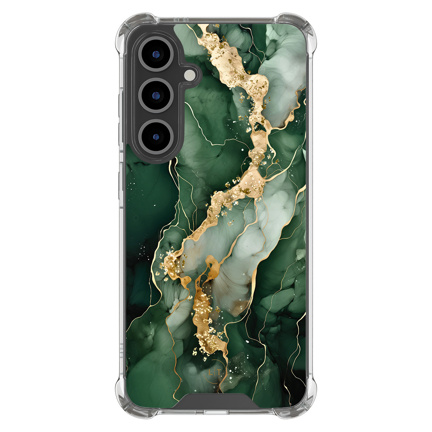 Leuke Telefoonhoesjes Samsung Galaxy S24 FE shockproof case - Marmer groen goud