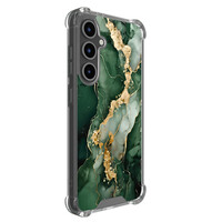 Leuke Telefoonhoesjes Samsung Galaxy S24 FE shockproof case - Marmer groen goud