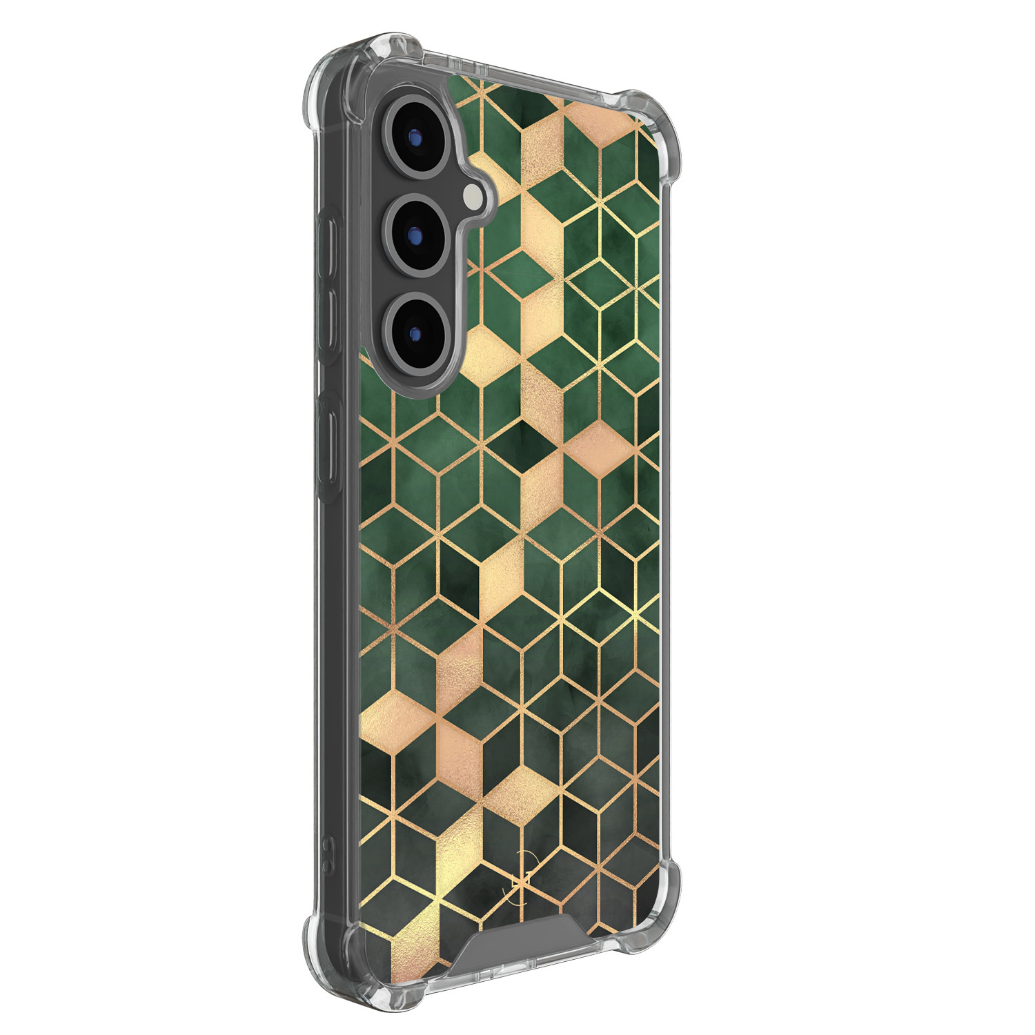 Leuke Telefoonhoesjes Samsung Galaxy S24 FE shockproof case - Kubus groen