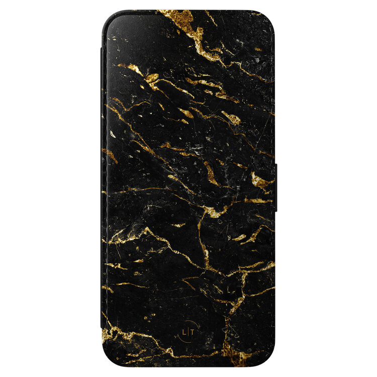 Leuke Telefoonhoesjes Samsung Galaxy A56 bookcase leer - Marmer zwart goud