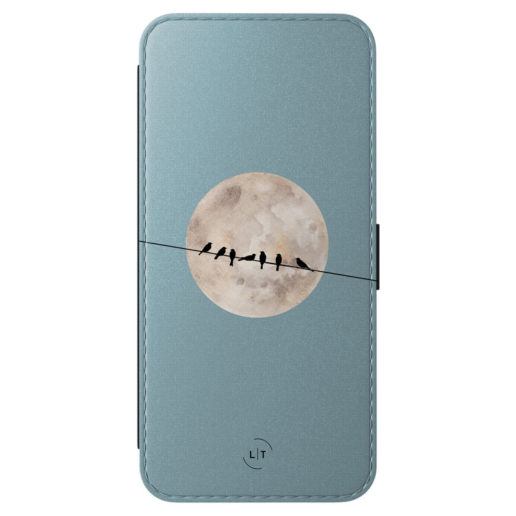 Leuke Telefoonhoesjes Samsung Galaxy A56 bookcase leer - Moon birds