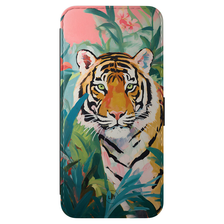 Leuke Telefoonhoesjes Samsung Galaxy A56 bookcase leer - Tijger in de jungle