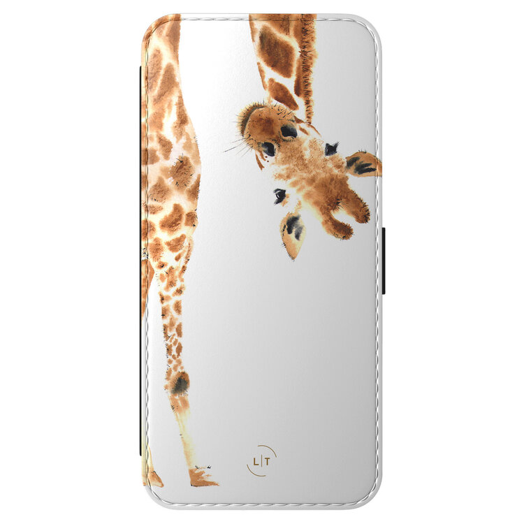 Leuke Telefoonhoesjes Samsung Galaxy A56 bookcase leer - Giraffe peekaboo
