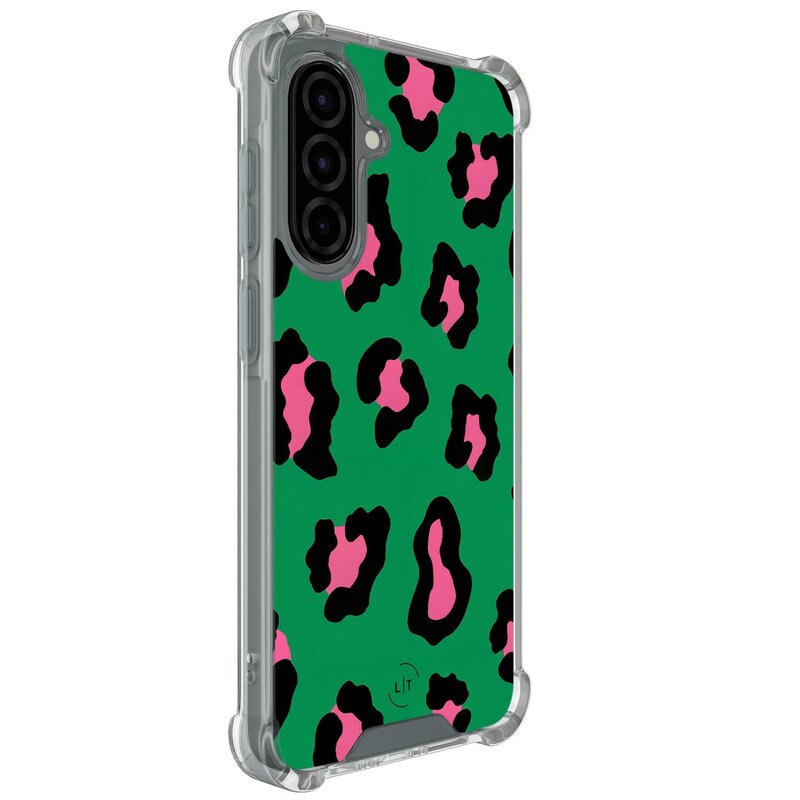 Leuke Telefoonhoesjes Samsung Galaxy A36 shockproof case - Luipaard groen roze