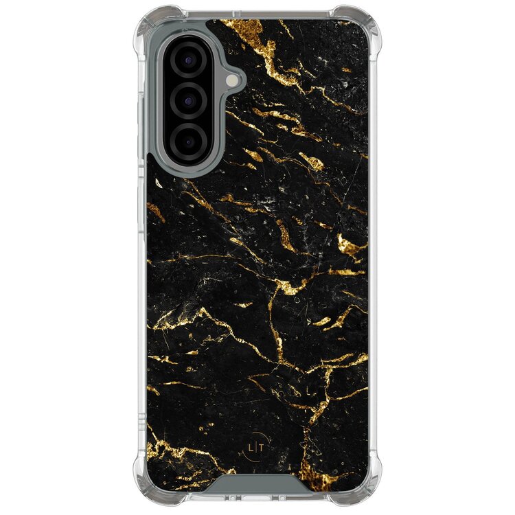 Leuke Telefoonhoesjes Samsung Galaxy A36 shockproof case - Marmer zwart goud