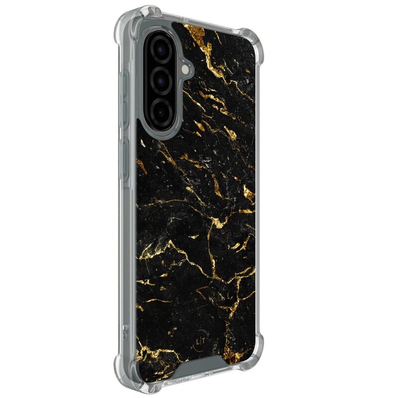 Leuke Telefoonhoesjes Samsung Galaxy A36 shockproof case - Marmer zwart goud