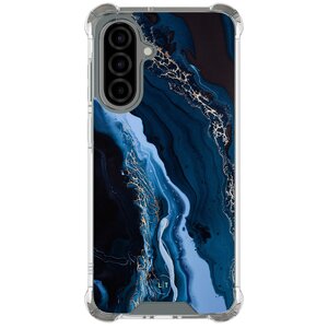 Leuke Telefoonhoesjes Samsung Galaxy A36 shockproof case - Marmer lagoon blauw