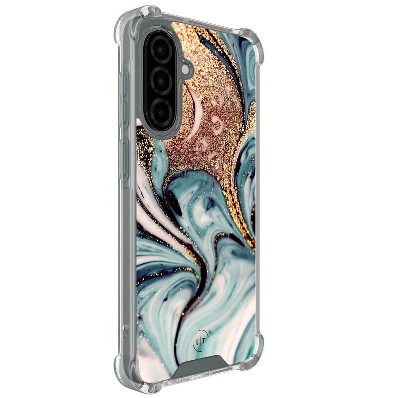 Leuke Telefoonhoesjes Samsung Galaxy A36 shockproof case - Marmer blauw goud