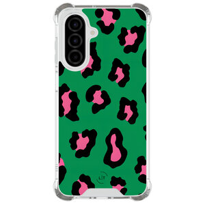 Leuke Telefoonhoesjes Samsung Galaxy A26 shockproof case - Luipaard groen roze
