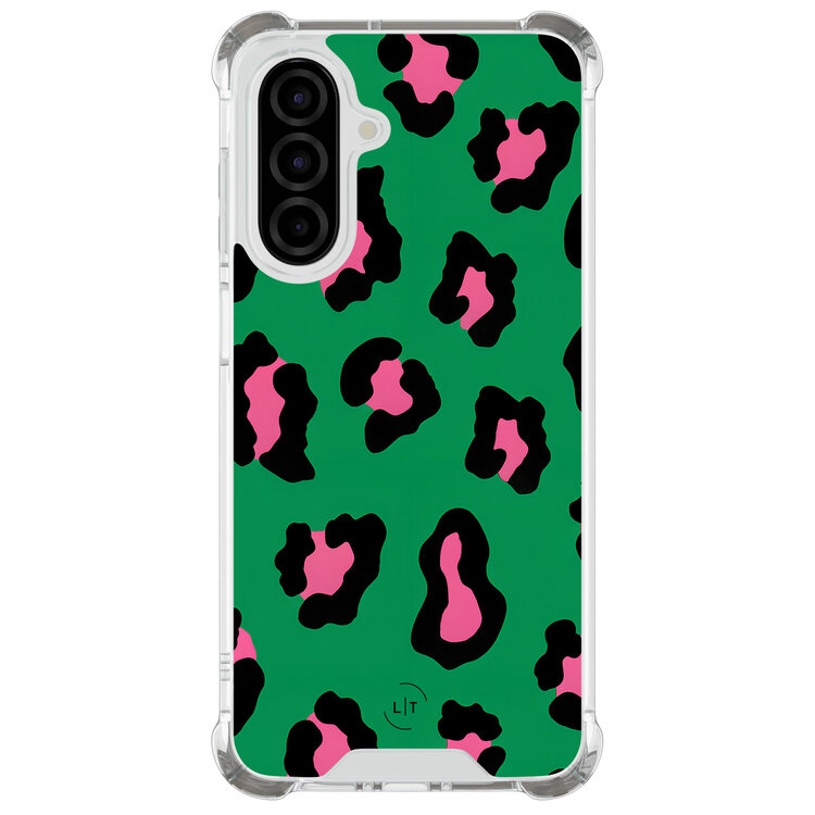 Leuke Telefoonhoesjes Samsung Galaxy A26 shockproof case - Luipaard groen roze