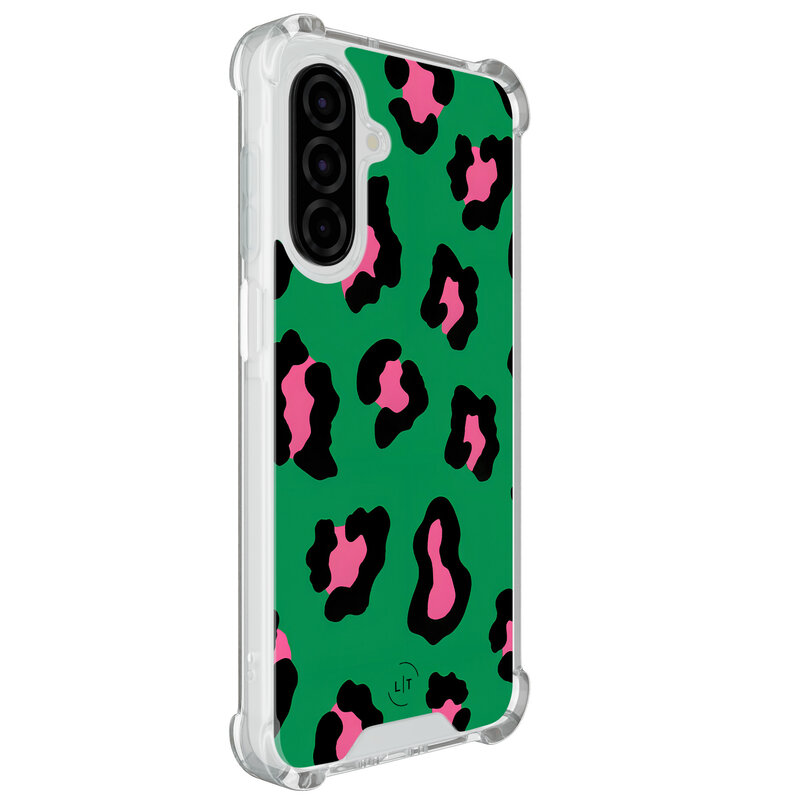 Leuke Telefoonhoesjes Samsung Galaxy A26 shockproof case - Luipaard groen roze