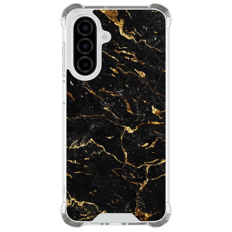 Leuke Telefoonhoesjes Samsung Galaxy A26 shockproof case - Marmer zwart goud