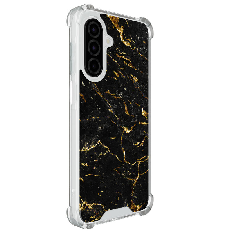 Leuke Telefoonhoesjes Samsung Galaxy A26 shockproof case - Marmer zwart goud