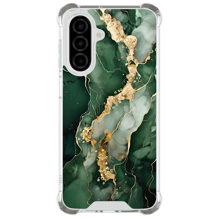 Leuke Telefoonhoesjes Samsung Galaxy A26 shockproof case - Marmer groen goud