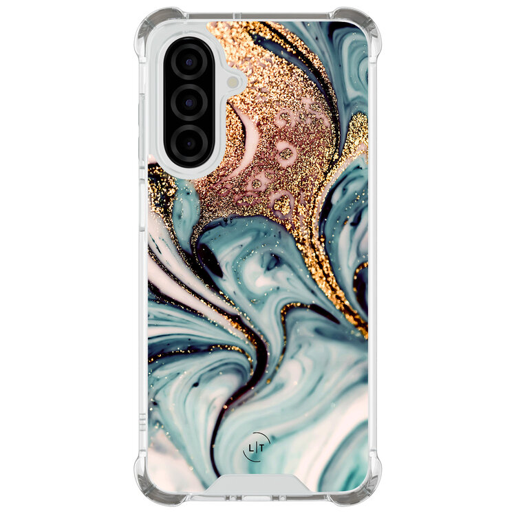 Leuke Telefoonhoesjes Samsung Galaxy A26 shockproof case - Marmer blauw goud