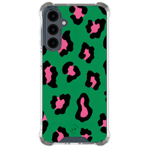 Leuke Telefoonhoesjes Samsung Galaxy A16 shockproof case - Luipaard groen roze