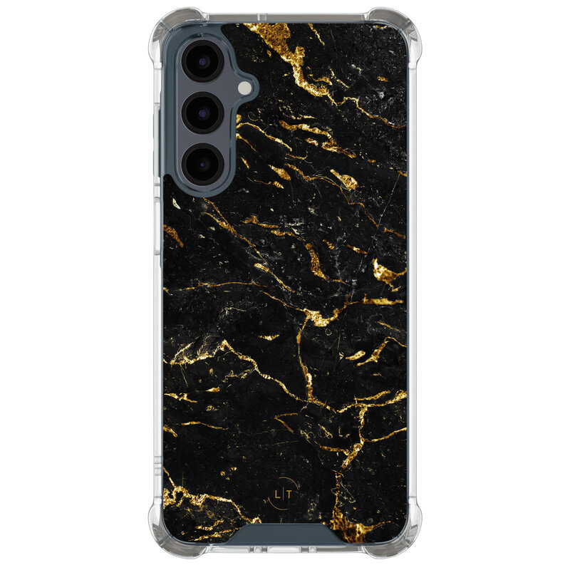Leuke Telefoonhoesjes Samsung Galaxy A16 shockproof case - Marmer zwart goud