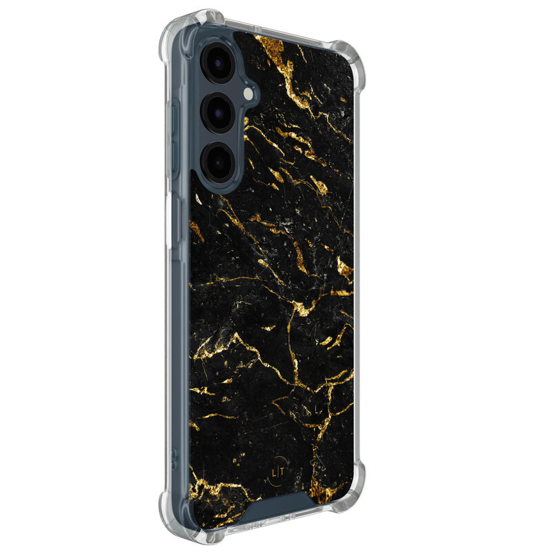 Leuke Telefoonhoesjes Samsung Galaxy A16 shockproof case - Marmer zwart goud