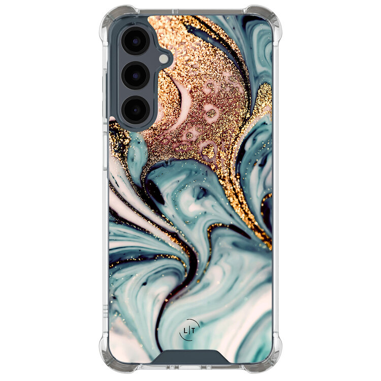 Leuke Telefoonhoesjes Samsung Galaxy A16 shockproof case - Marmer blauw goud