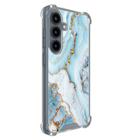 Leuke Telefoonhoesjes Samsung Galaxy S25 shockproof case - Marmer babyblauw