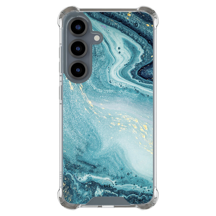 Leuke Telefoonhoesjes Samsung Galaxy S25 shockproof case - Marmer blauw