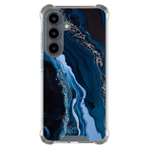 Leuke Telefoonhoesjes Samsung Galaxy S25 shockproof case - Marmer lagoon blauw