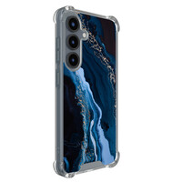 Leuke Telefoonhoesjes Samsung Galaxy S25 shockproof case - Marmer lagoon blauw