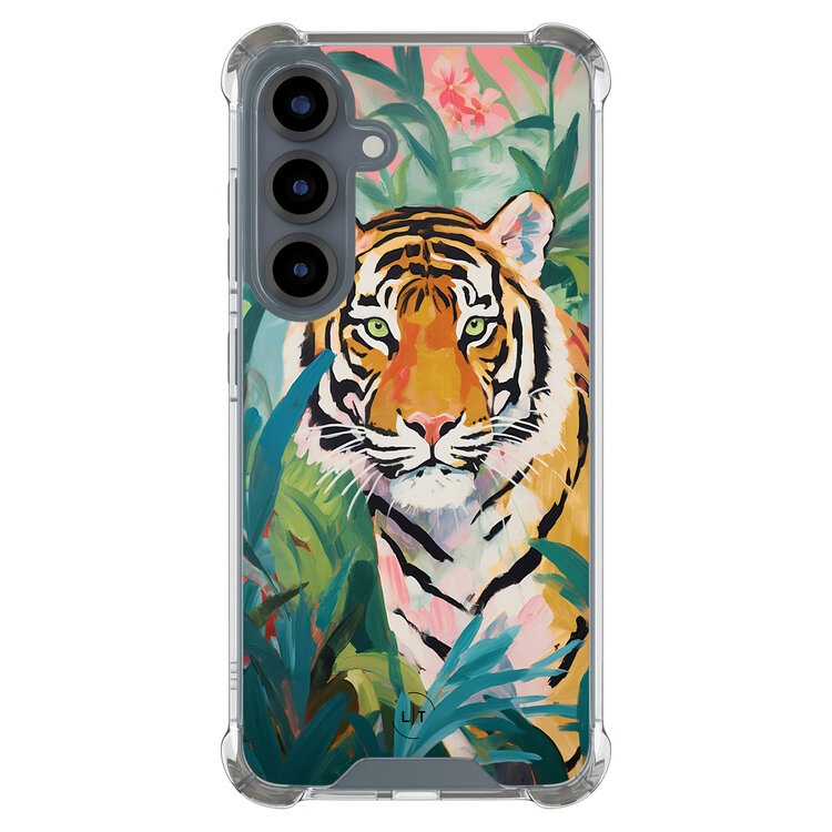 Leuke Telefoonhoesjes Samsung Galaxy S25 shockproof case - Tijger in de jungle