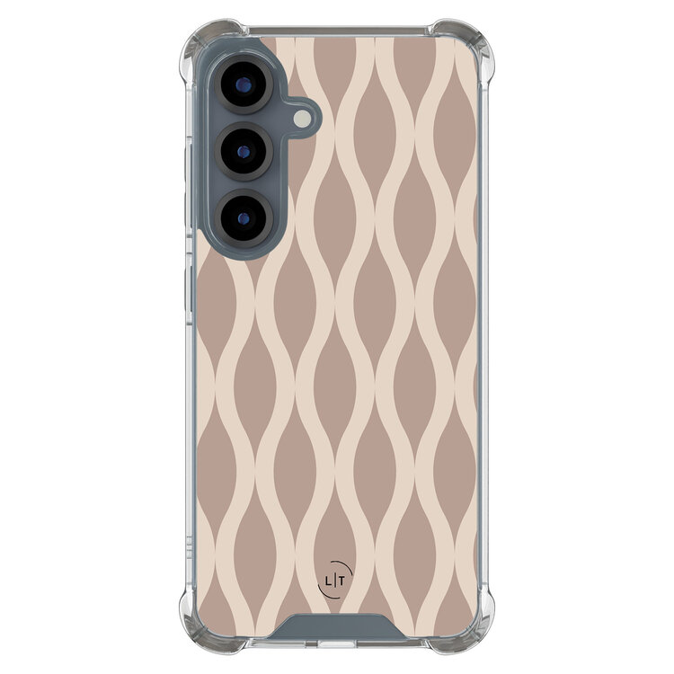 Leuke Telefoonhoesjes Samsung Galaxy S25 shockproof case - Abstract beige