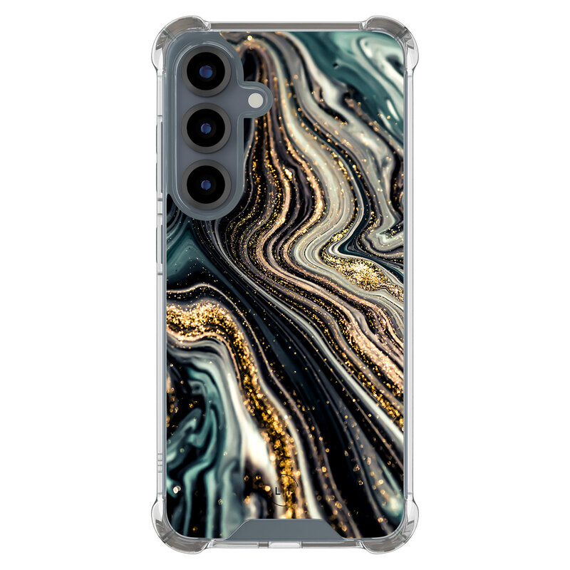 Leuke Telefoonhoesjes Samsung Galaxy S25 shockproof case - Marmer swirl