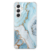 Leuke Telefoonhoesjes Samsung Galaxy A54 shockproof case - Marmer babyblauw