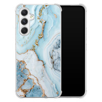 Leuke Telefoonhoesjes Samsung Galaxy A54 shockproof case - Marmer babyblauw