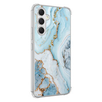 Leuke Telefoonhoesjes Samsung Galaxy A54 shockproof case - Marmer babyblauw