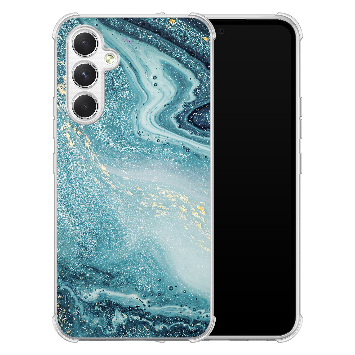 Leuke Telefoonhoesjes Samsung Galaxy A54 shockproof case - Marmer blauw