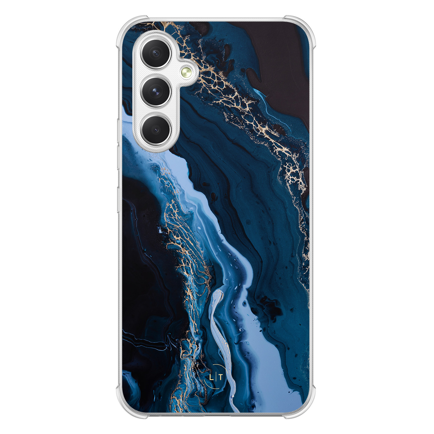 Leuke Telefoonhoesjes Samsung Galaxy A54 shockproof case - Marmer lagoon blauw