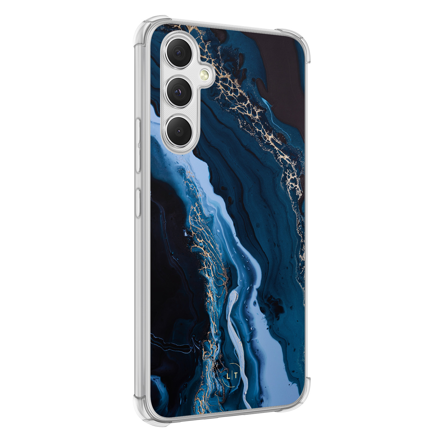 Leuke Telefoonhoesjes Samsung Galaxy A54 shockproof case - Marmer lagoon blauw