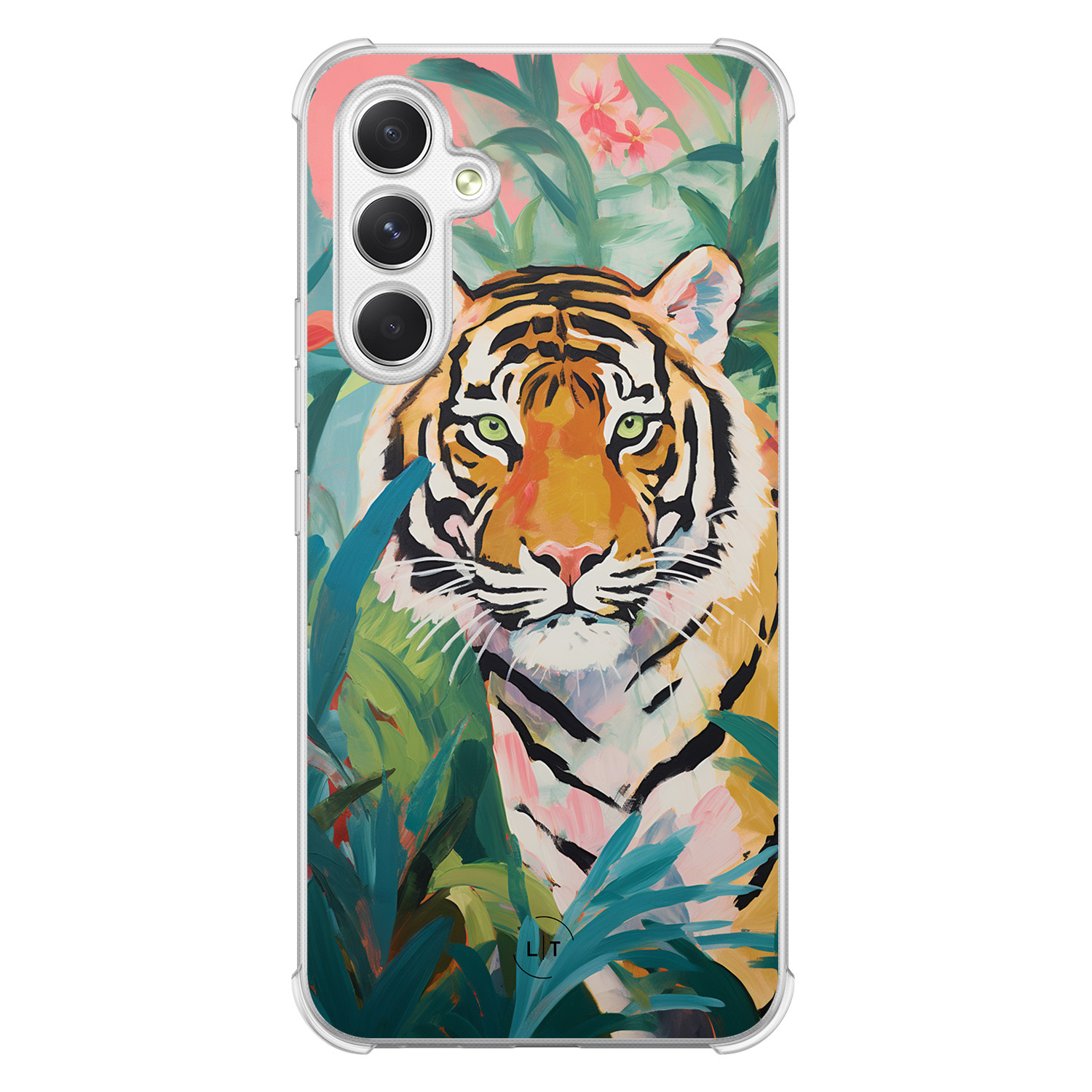Leuke Telefoonhoesjes Samsung Galaxy A54 shockproof case - Tijger in de jungle