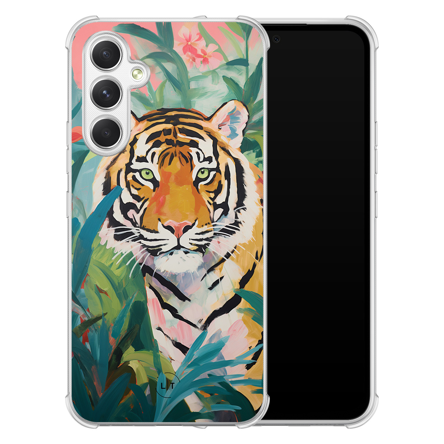 Leuke Telefoonhoesjes Samsung Galaxy A54 shockproof case - Tijger in de jungle