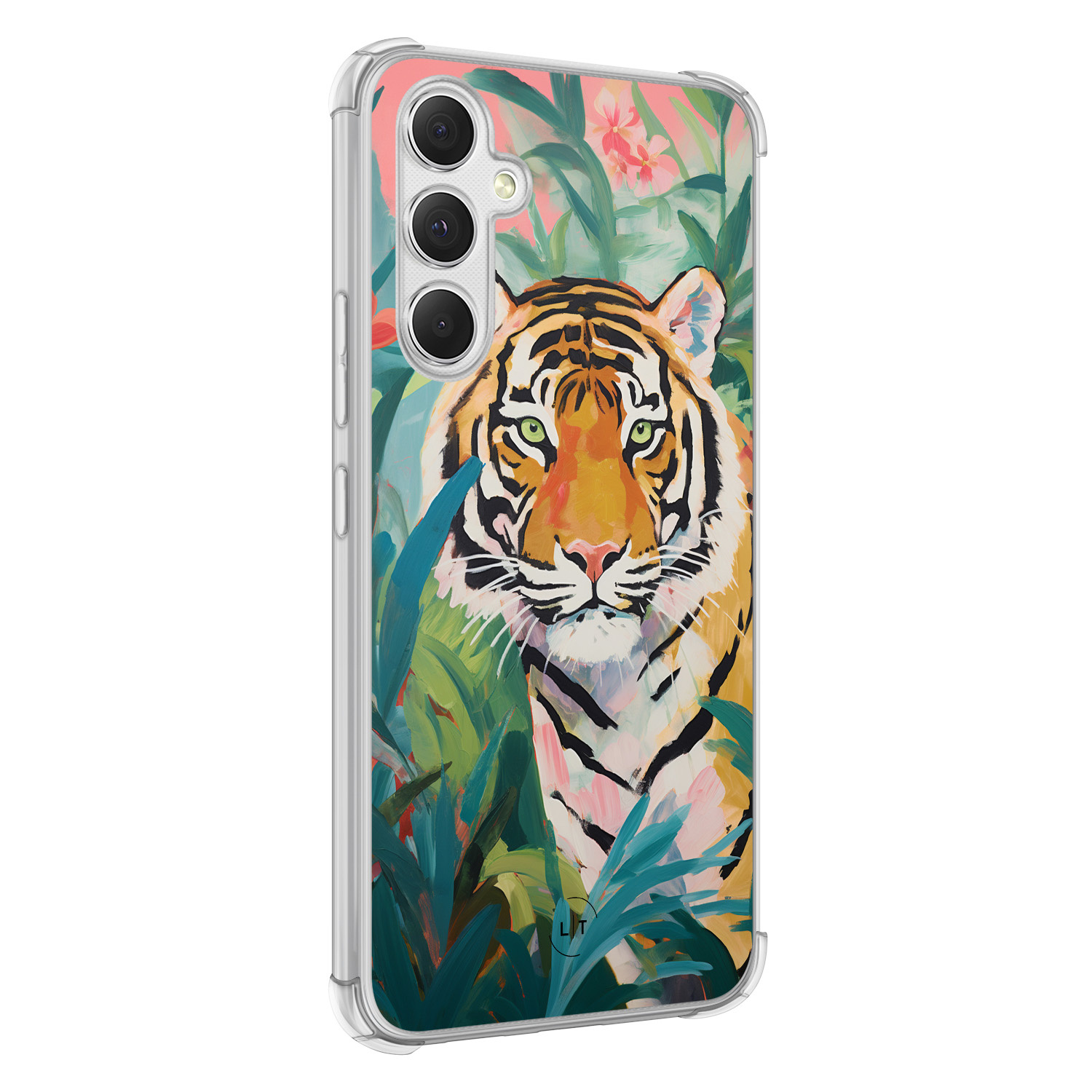 Leuke Telefoonhoesjes Samsung Galaxy A54 shockproof case - Tijger in de jungle