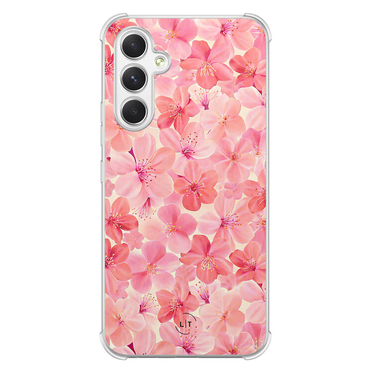 Leuke Telefoonhoesjes Samsung Galaxy A54 shockproof case - Pink flowers
