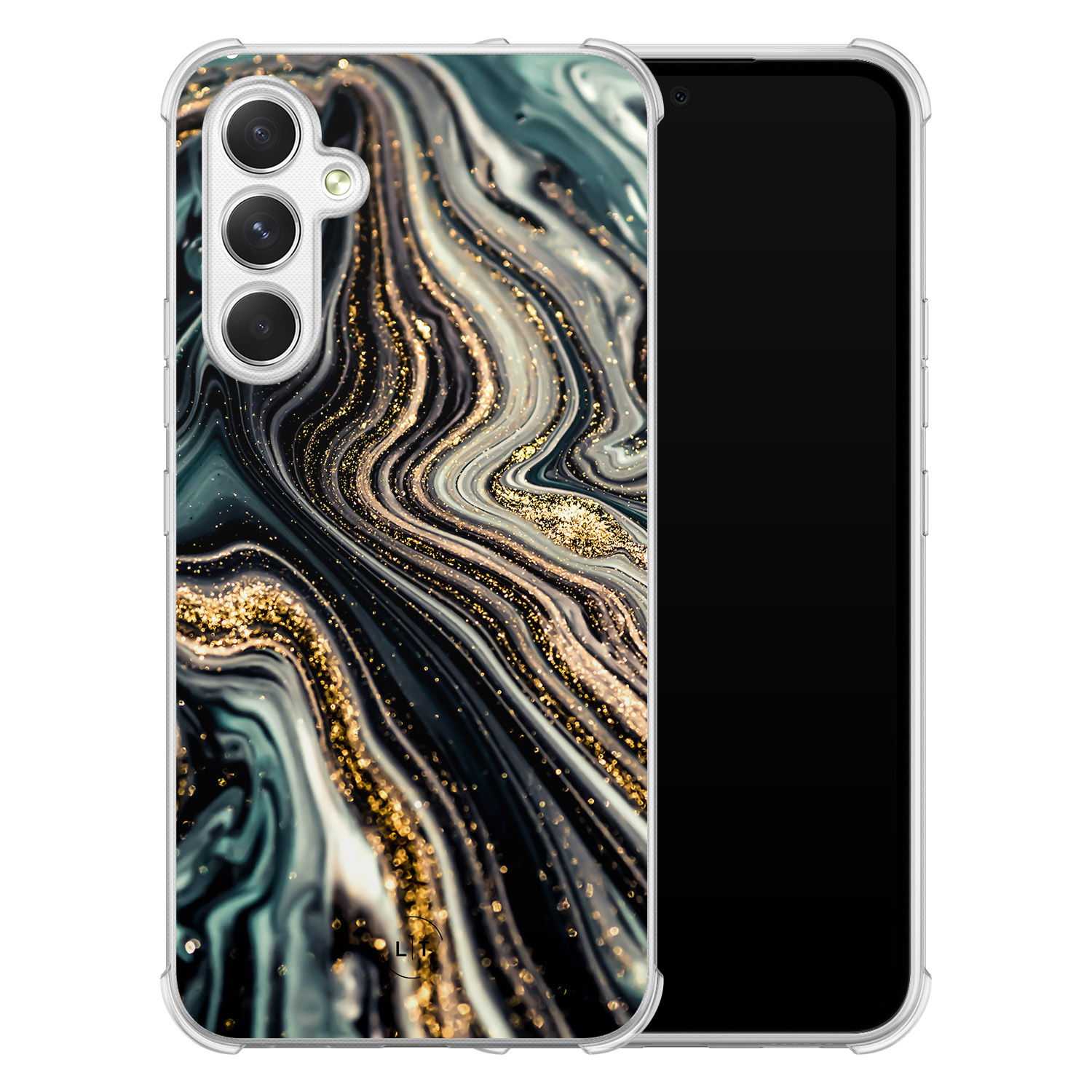 Leuke Telefoonhoesjes Samsung Galaxy A54 shockproof case - Marmer swirl