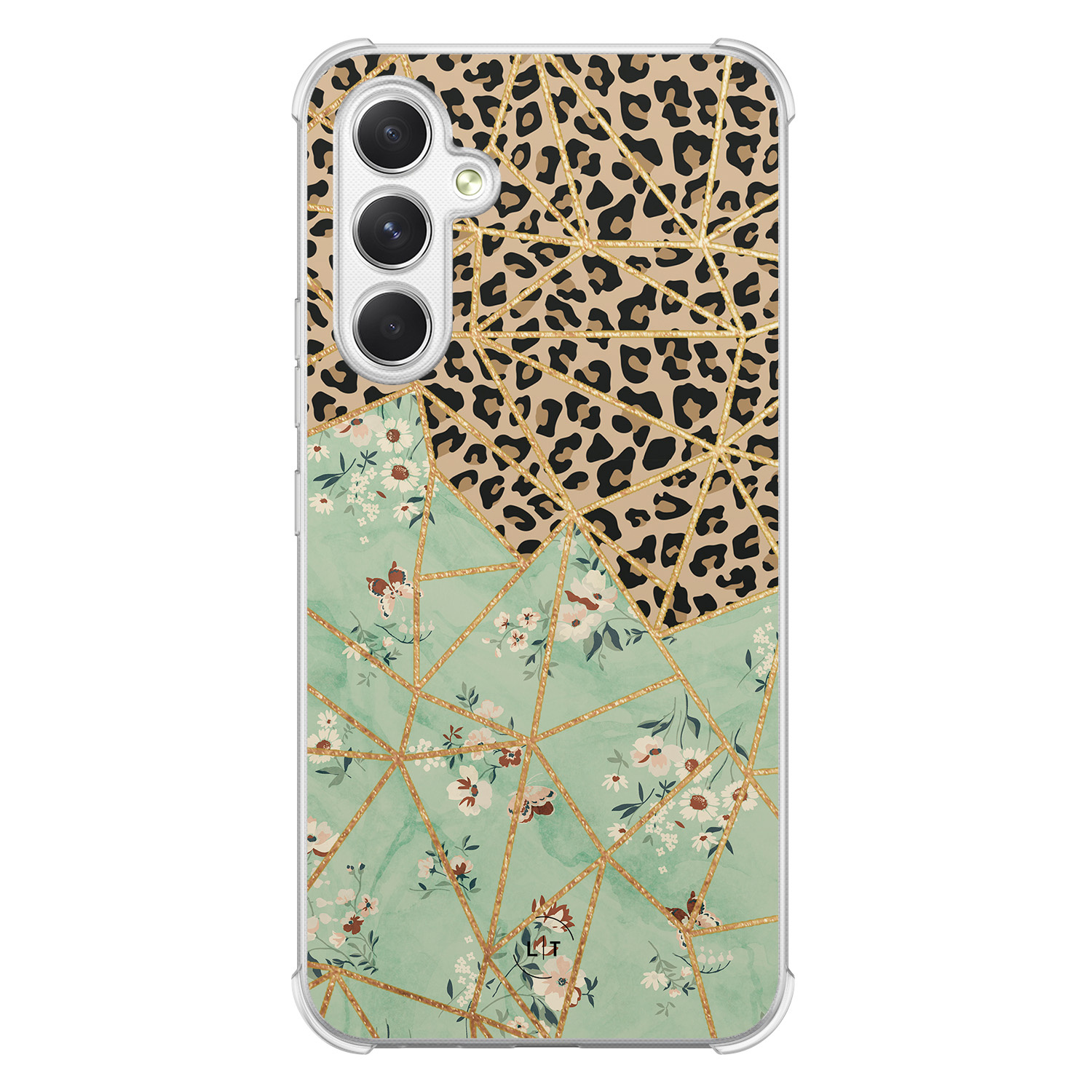 Leuke Telefoonhoesjes Samsung Galaxy A54 shockproof case - Luipaard flower print