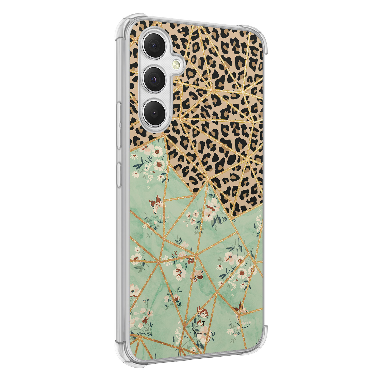 Leuke Telefoonhoesjes Samsung Galaxy A54 shockproof case - Luipaard flower print