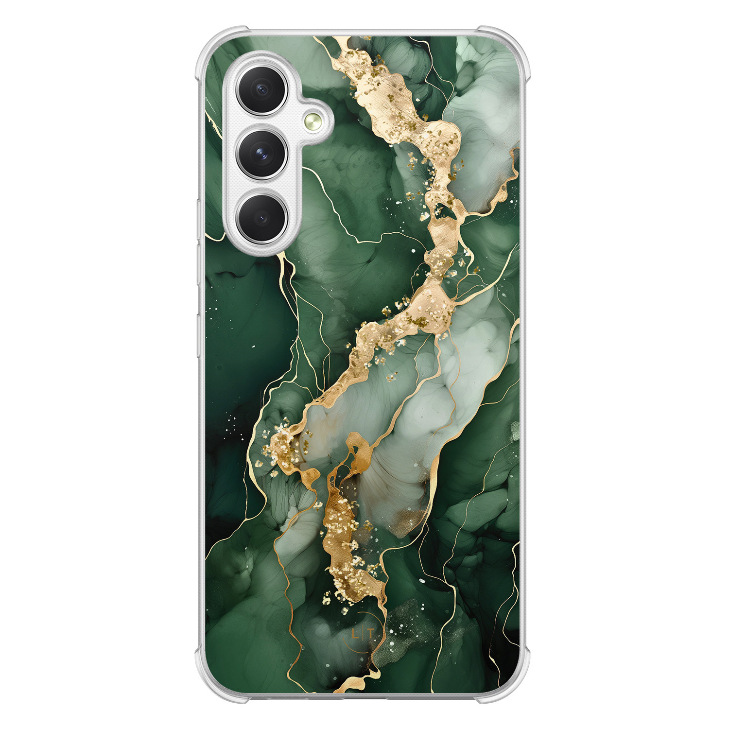 Leuke Telefoonhoesjes Samsung Galaxy A54 shockproof case - Marmer groen goud