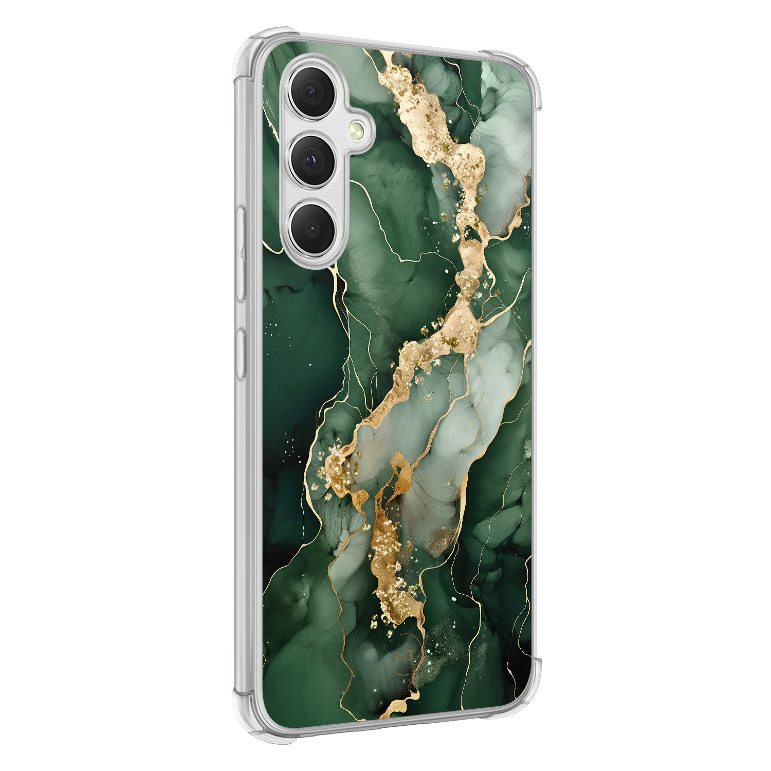 Leuke Telefoonhoesjes Samsung Galaxy A54 shockproof case - Marmer groen goud