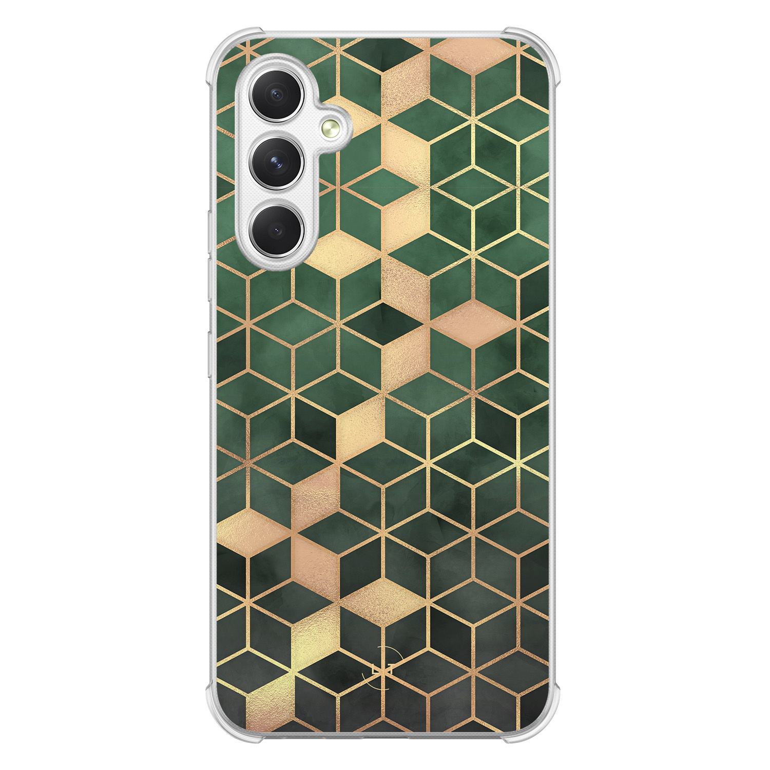 Leuke Telefoonhoesjes Samsung Galaxy A54 shockproof case - Kubus groen