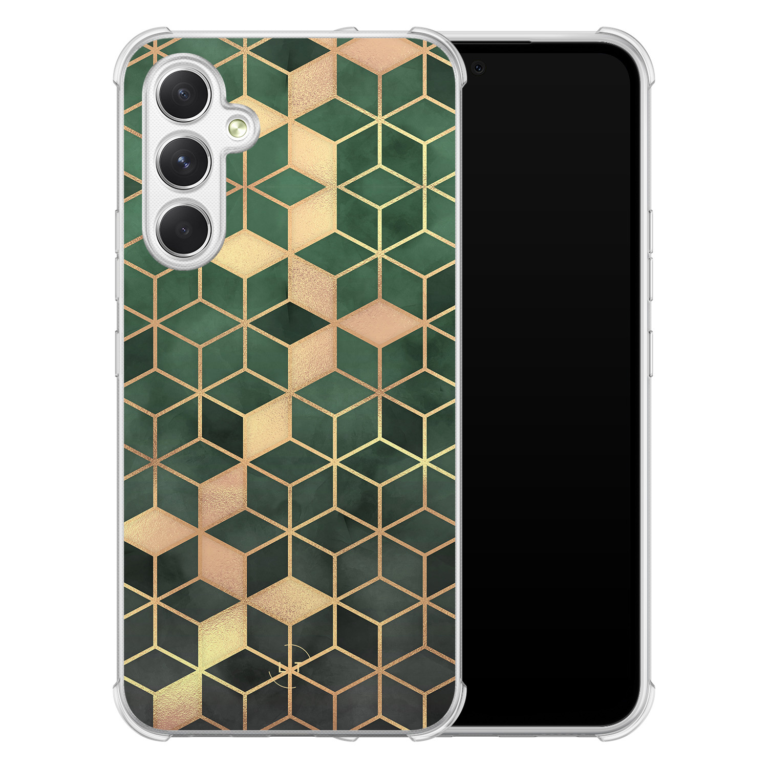 Leuke Telefoonhoesjes Samsung Galaxy A54 shockproof case - Kubus groen