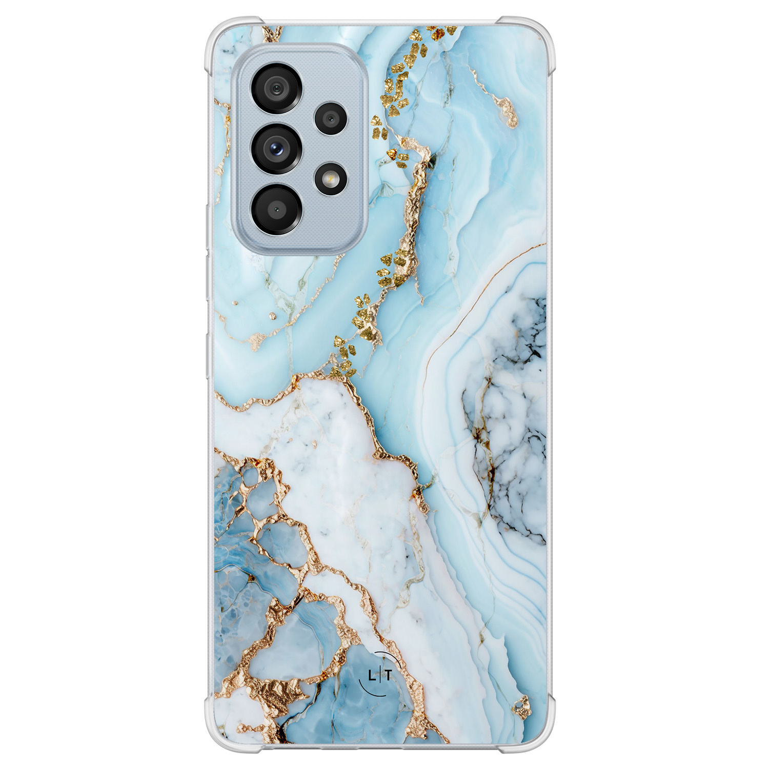 Leuke Telefoonhoesjes Samsung Galaxy A53 shockproof case - Marmer babyblauw