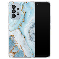 Leuke Telefoonhoesjes Samsung Galaxy A53 shockproof case - Marmer babyblauw